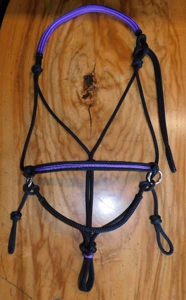 Pre made- Adjustable sidepull, black/purple XL