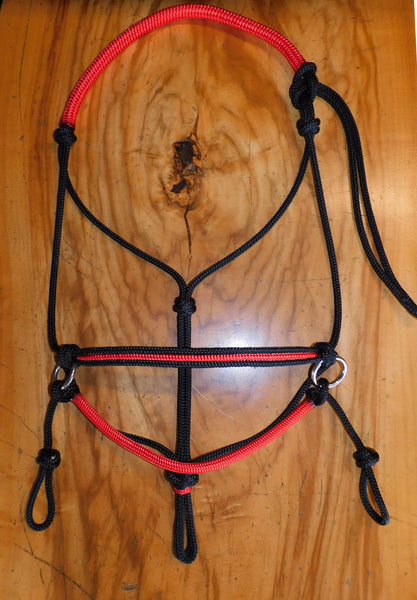 Pre made- Adjustable sidepull, black/red XL