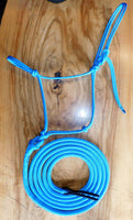 Pre made- Training halter and 12ft lead set Cyan blue