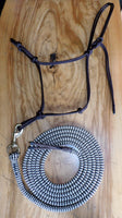 Pre made- Training halter and 12ft lead set Dark brown/beige zz