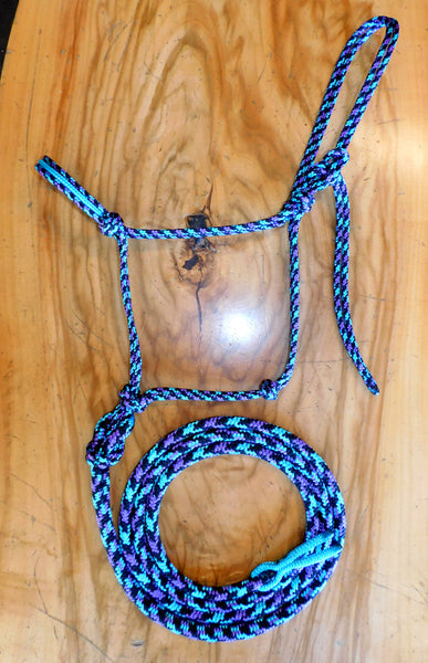 Pre made-Padded Inset halter and lead set "Northern Lights" Small cob