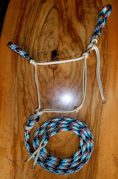 Pre Made- Padded halter and lead set in Beige, "Apache Dream" large cob