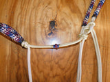 Pre made-Padded Halter and lead set beige/burgundy/navy COB