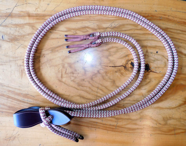 Split reins with leather slobber straps