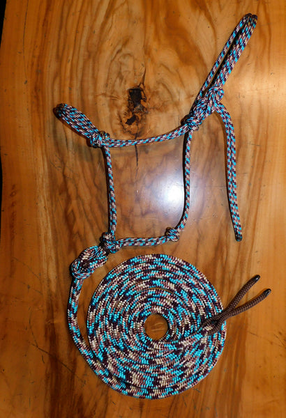 Pre made- Stiff halter and 12ft lead Shetland/small pony "Arizona Sky"