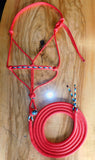Pre made- Inset halter and toggle on lead set red, large cob