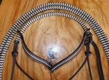 Pre made-Sliding chin riding halter and reins set in dark brown/zz, Cob sized