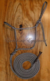 Standard nose Training halter and 12ft lead set, Dark brown/beige zig zag Marine rope
