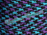 PRE ORDER! Sliding chin riding halter/reins set with V brow, Black "Northern Lights" padding/reins, cheek accents