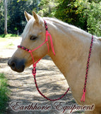 Padded halter and 2 mt lead set hot pink with "Desert Rose"padding/lead