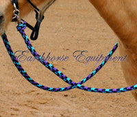 Pre made- Sliding chin riding halter/reins set, black "Northern Lights" Large pony size