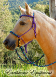 Pre made-Sliding chin riding halter/reins set Purple with "Northern Lights"