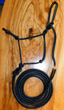 Marine rope training halter and 12ft lead set black
