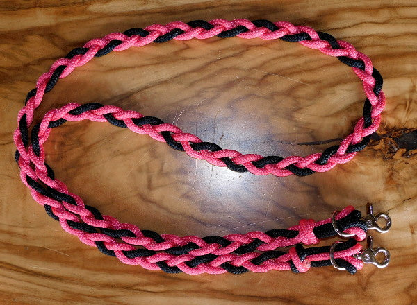 Pony plaited reins with nickel plated clips heaps of colours