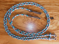 Split rope reins "Arizona Sky" brass or stainless steel clips