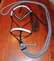 Padded riding halter without chinstrap, V brow