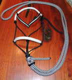Padded riding halter without chinstrap, V brow