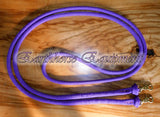 Equestrian rope reins Purple brass or ss clips, you choose length