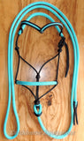 Padded riding halter without chinstrap, V brow