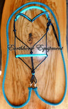 Padded riding halter without chinstrap, V brow